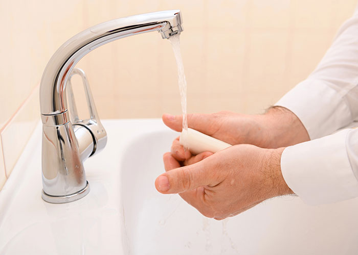 Hand Washing under Clear Water